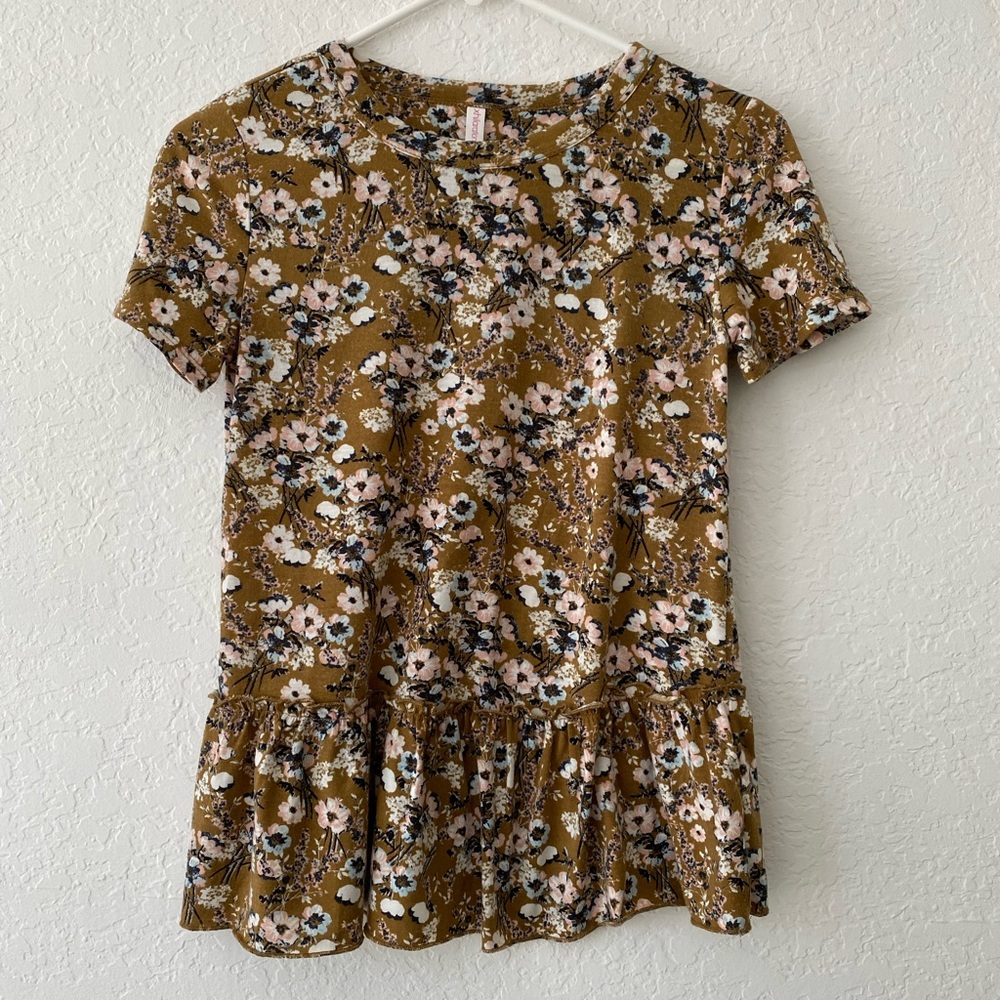 Floral Peplum Tee